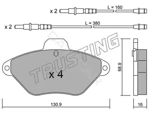 Тормозные колодки TRUSTING 160.0