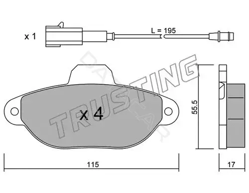 Тормозные колодки TRUSTING 162.2