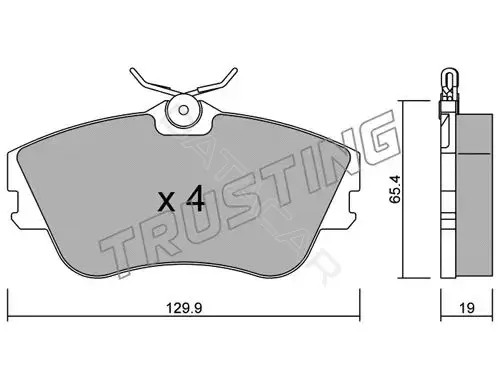 Тормозные колодки TRUSTING 167.0