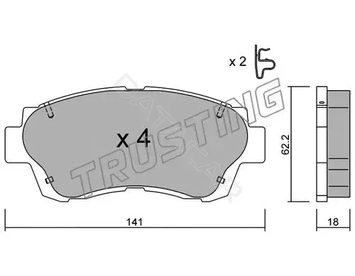 Тормозные колодки TRUSTING 170.0