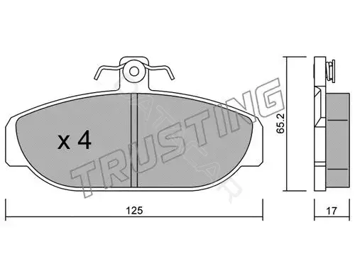 Тормозные колодки TRUSTING 190.0