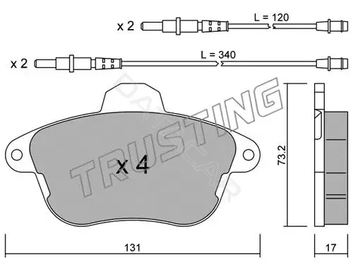Тормозные колодки TRUSTING 191.0