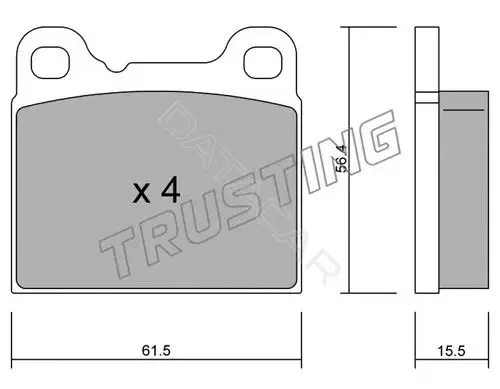 Тормозные колодки TRUSTING 209.0
