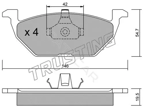 Тормозные колодки TRUSTING 220.0