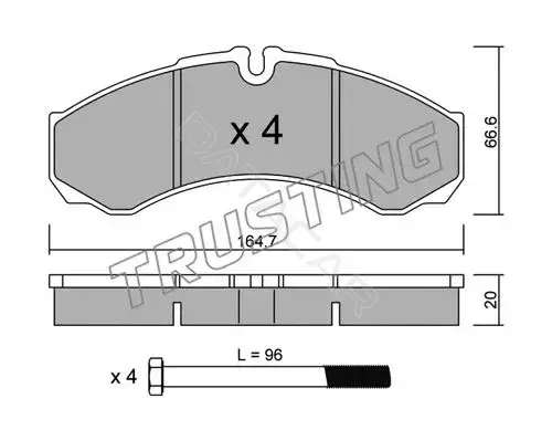 Тормозные колодки TRUSTING 221.0