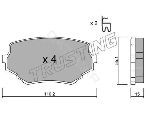 Тормозные колодки TRUSTING 258.0