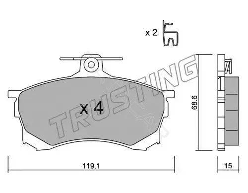 Тормозные колодки TRUSTING 259.0