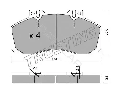 Тормозные колодки TRUSTING 276.0