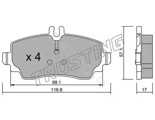 Тормозные колодки TRUSTING 319.0