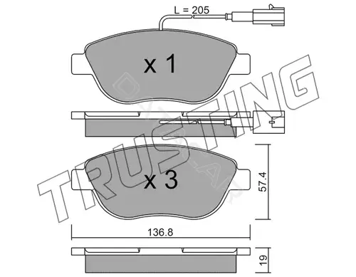 Тормозные колодки TRUSTING 331.0