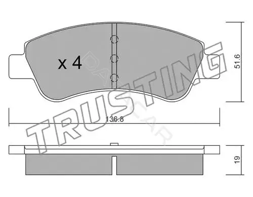 Тормозные колодки TRUSTING 336.0