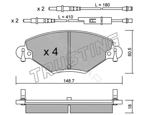 Тормозные колодки TRUSTING 340.0