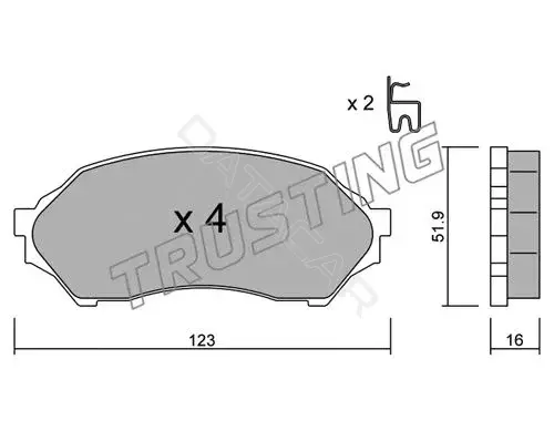 Тормозные колодки TRUSTING 396.0