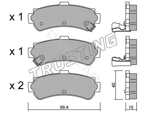 Тормозные колодки TRUSTING 418.0