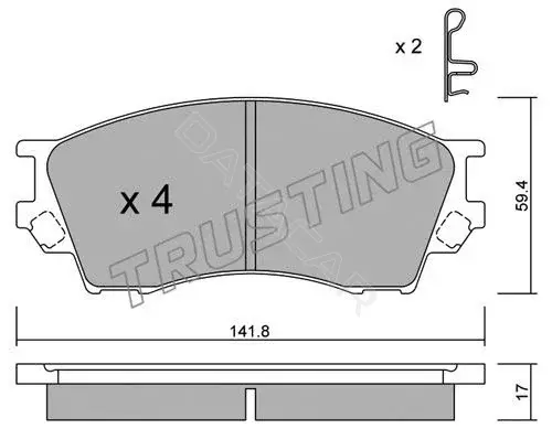 Тормозные колодки TRUSTING 489.0