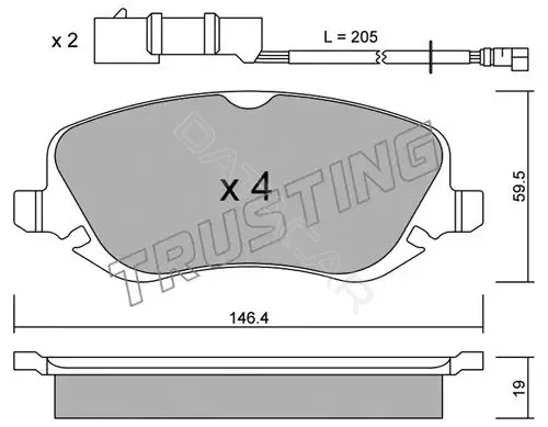 Тормозные колодки TRUSTING 545.0