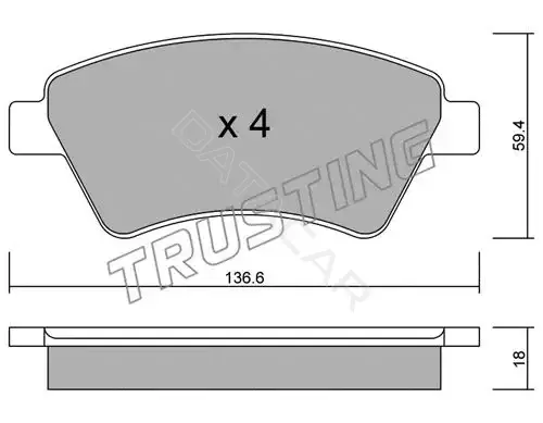 Тормозные колодки TRUSTING 560.0