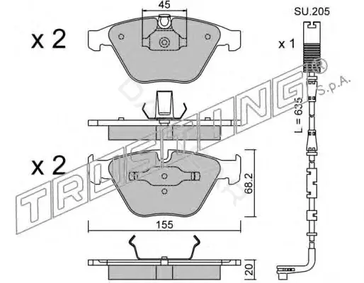 Тормозные колодки TRUSTING 574.4W