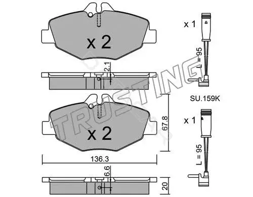 Тормозные колодки TRUSTING 578.0W