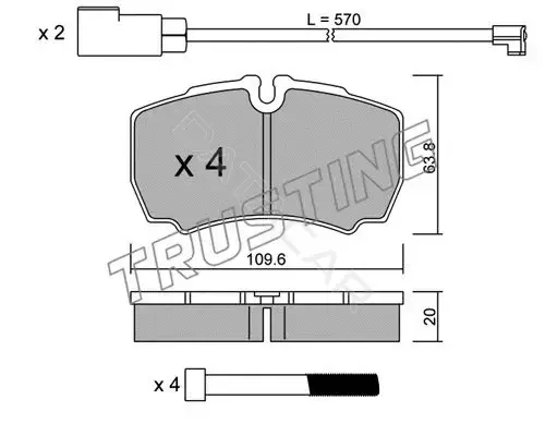 Тормозные колодки TRUSTING 620.2W