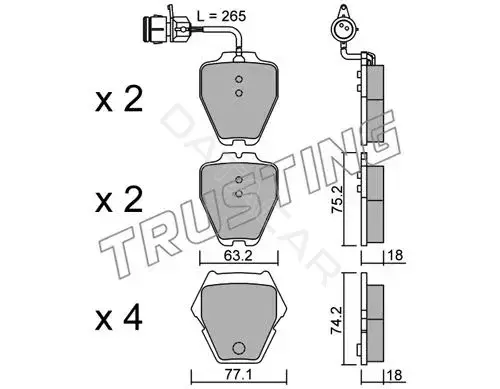 Тормозные колодки TRUSTING 790.0