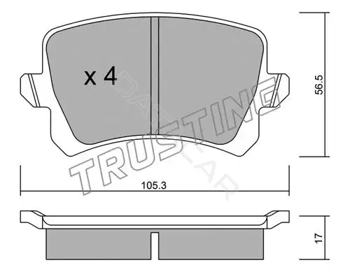 Тормозные колодки TRUSTING 822.0
