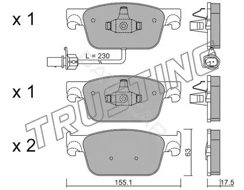 Тормозные колодки TRUSTING 1125.0