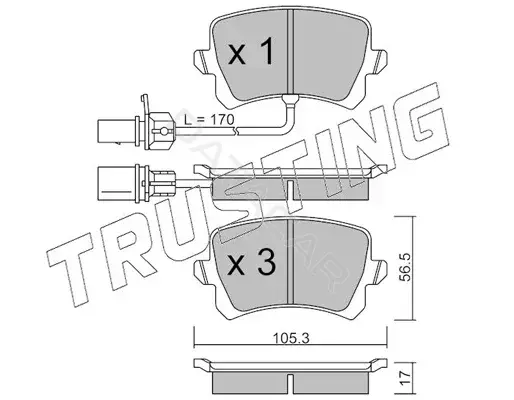Тормозные колодки TRUSTING 822.1