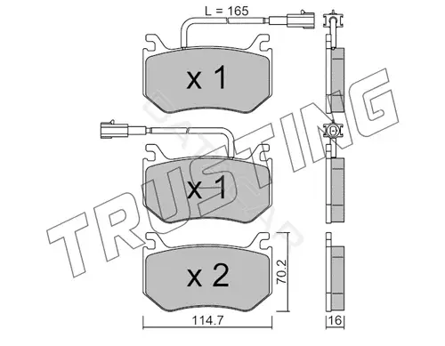 Тормозные колодки TRUSTING 1102.0