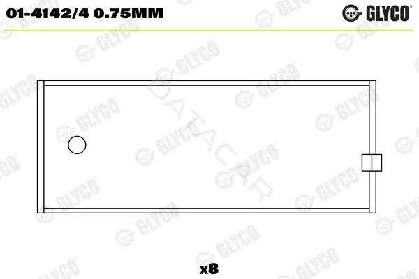 Вкладыши шатунные GLYCO 01-4142/40.75mm