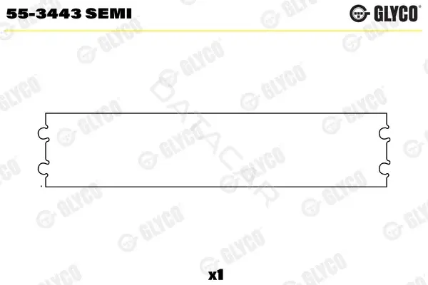 Вкладыши шатунные GLYCO 55-3443SEMI