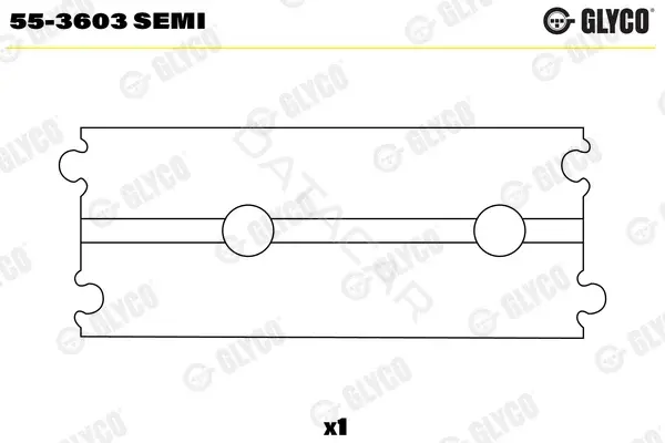 Вкладыши шатунные GLYCO 55-3603SEMI