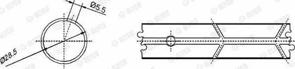 Вкладыши шатунные GLYCO 55-3625SEMI