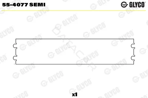 Вкладыши шатунные GLYCO 55-4077SEMI