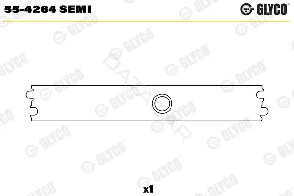 Вкладыши шатунные GLYCO 55-4264SEMI