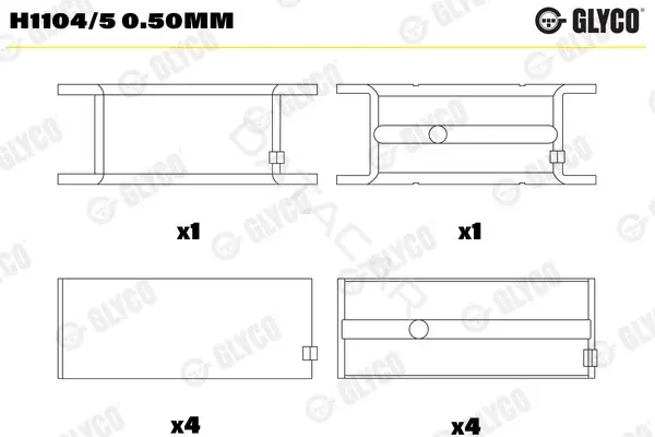Вкладыши коренные GLYCO H1104/50.50mm