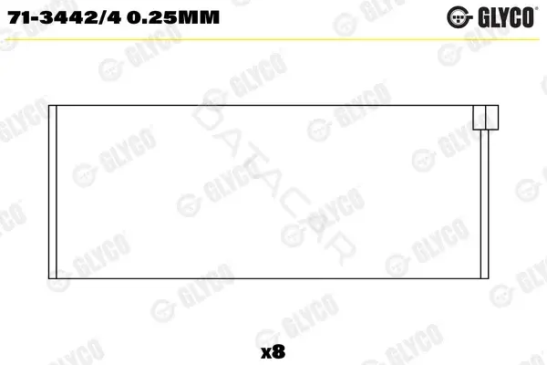 Вкладыши шатунные GLYCO 71-3442/40.25mm