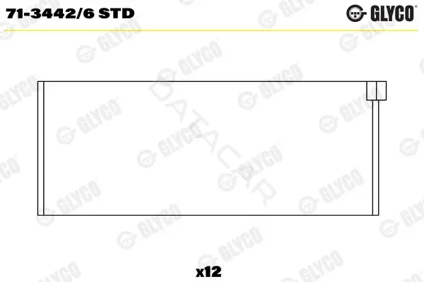 Вкладыши шатунные GLYCO 71-3442/6STD