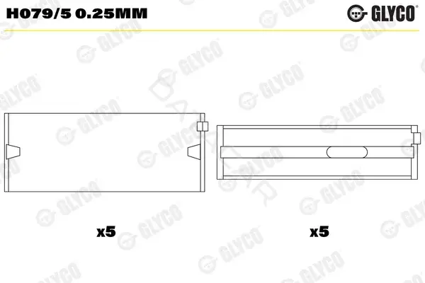 Вкладыши коренные GLYCO H079/50.25mm