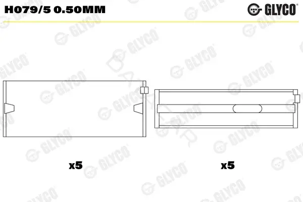 Вкладыши коренные GLYCO H079/50.50mm