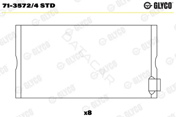 Вкладыши шатунные GLYCO 71-3572/4STD