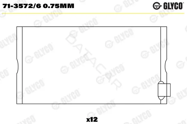Вкладыши шатунные GLYCO 71-3572/60.75mm