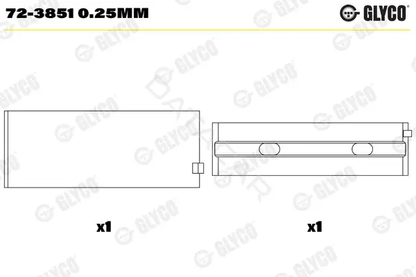 Вкладыши коренные GLYCO 72-38510.25mm