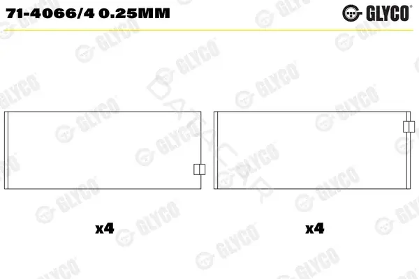 Вкладыши шатунные GLYCO 71-4066/40.25mm