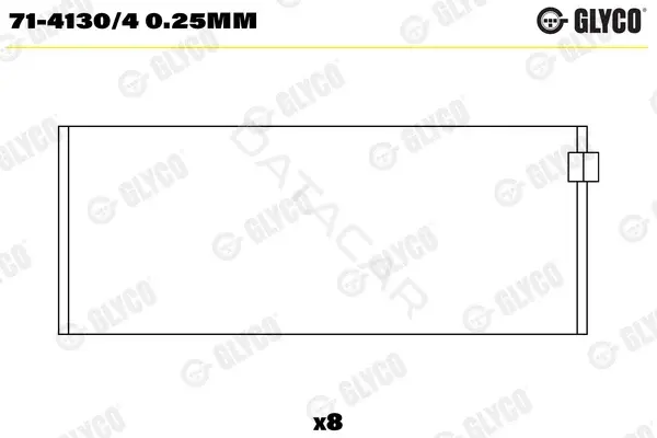 Вкладыши шатунные GLYCO 71-4130/40.25mm