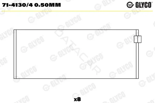 Вкладыши шатунные GLYCO 71-4130/40.50mm