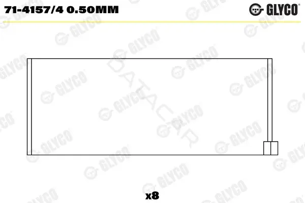 Вкладыши шатунные GLYCO 71-4157/40.50mm
