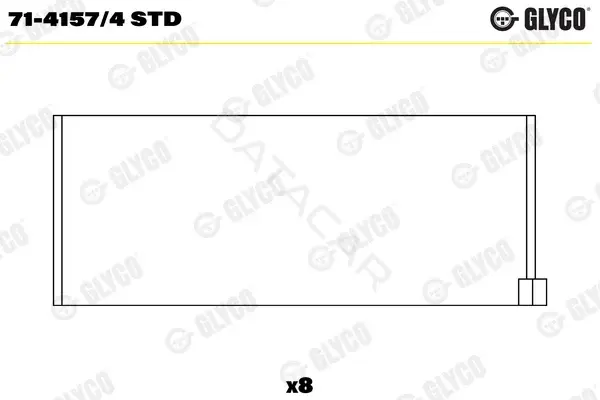 Вкладыши шатунные GLYCO 71-4157/4STD