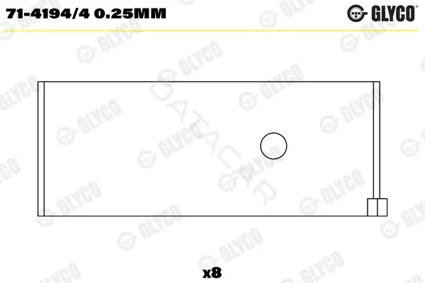 Вкладыши шатунные GLYCO 71-4194/40.25mm