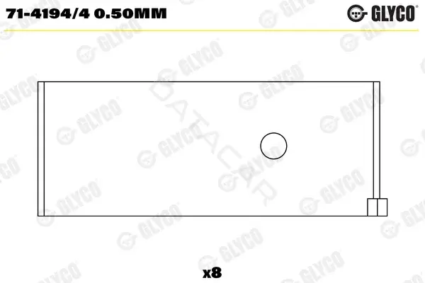Вкладыши шатунные GLYCO 71-4194/40.50mm
